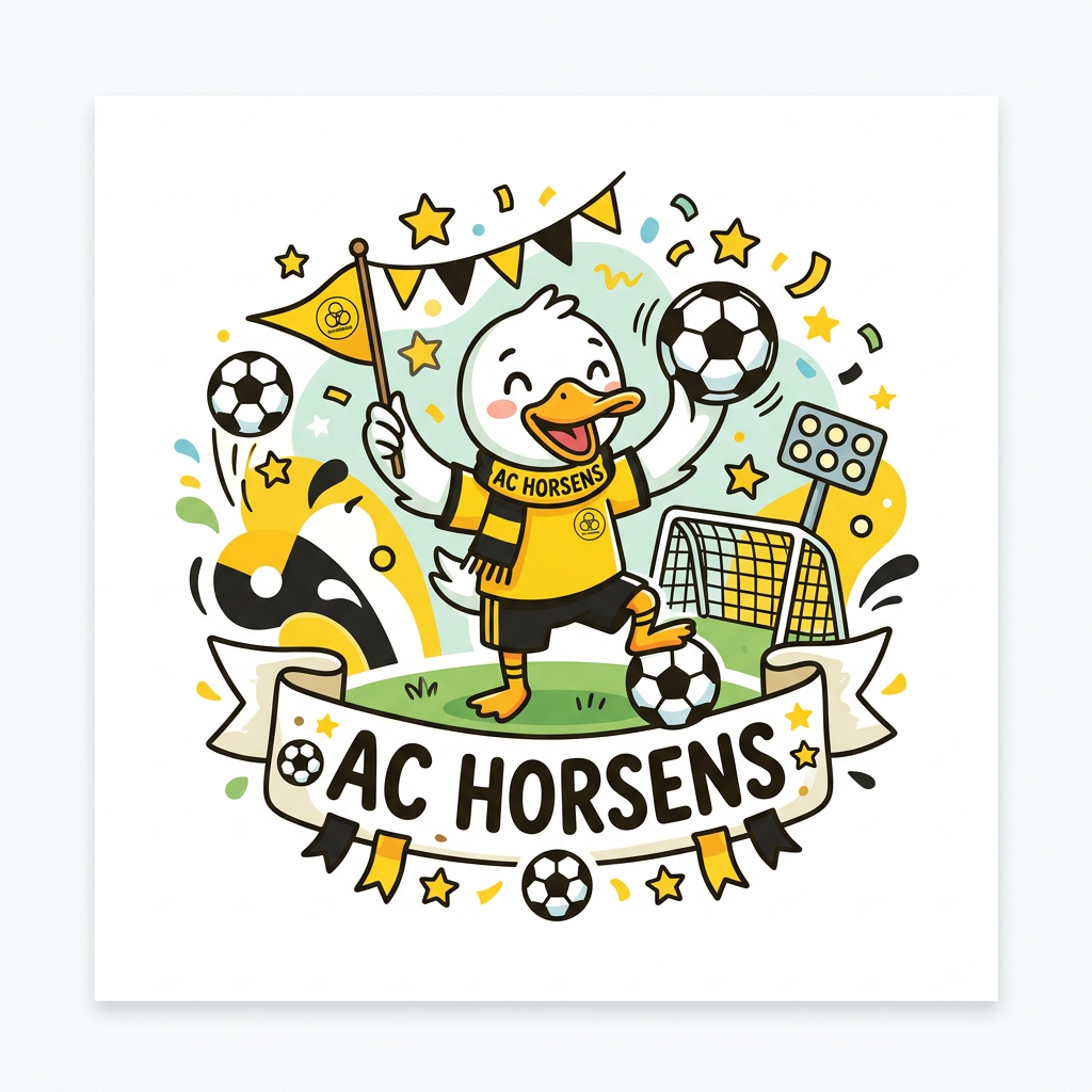 AC Horsens Maskot Jubel Toppers Drinktoppers 6 stk Ø8 cm