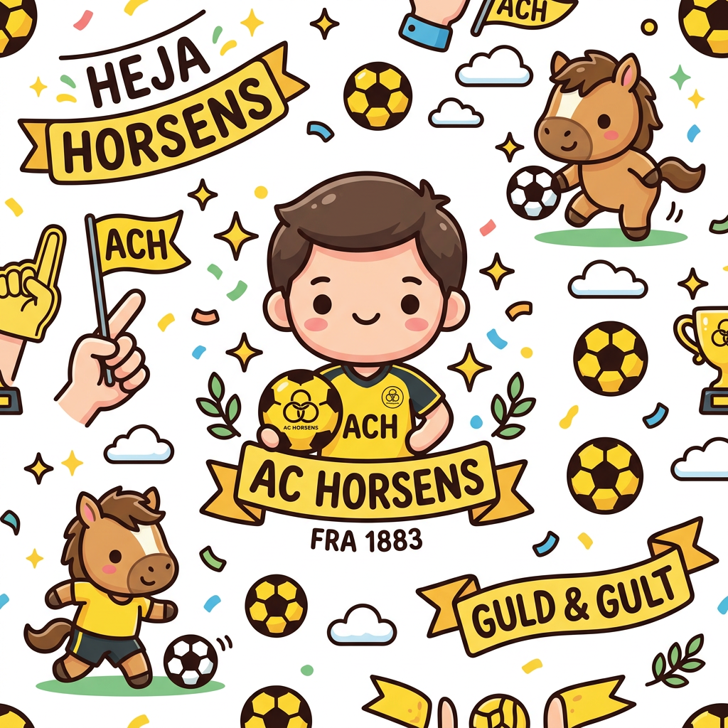 AC Horsens Tegnefest Toppers Drinktoppers 6 stk Ø8 cm