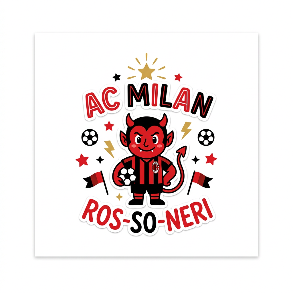 AC Milan Djævel Toppers Drinktoppers 6 stk Ø8 cm