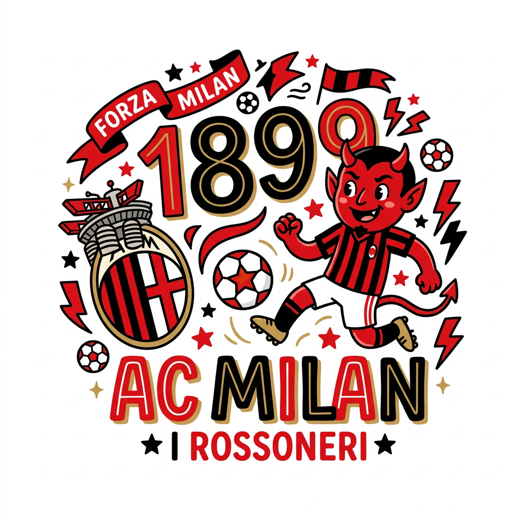 AC Milan Rossoneri Djævel Toppers Drinktoppers 6 stk Ø8 cm