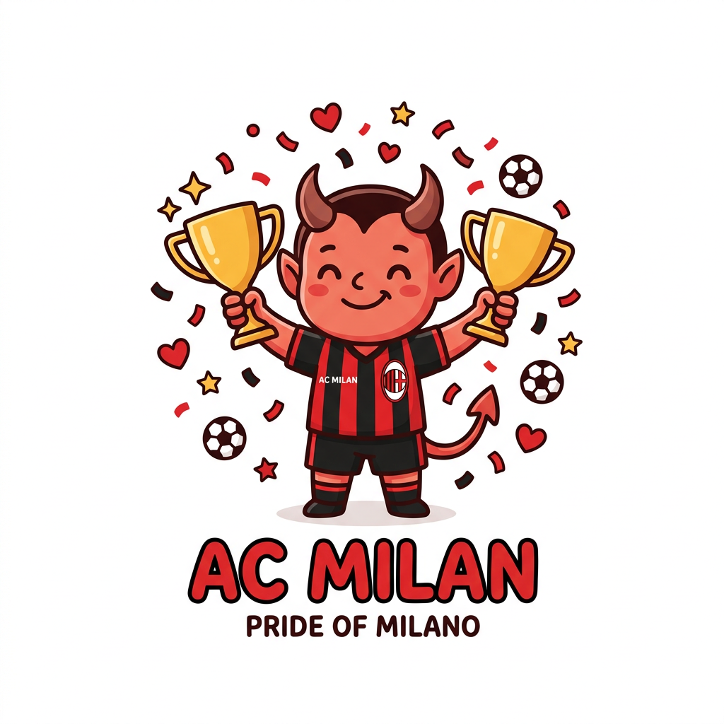 Djævelsk Milan Pokal Toppers Drinktoppers 6 stk Ø8 cm