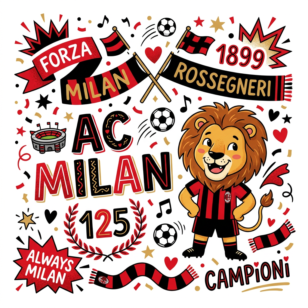 Milan Løve Emblem Toppers Drinktoppers 6 stk Ø8 cm