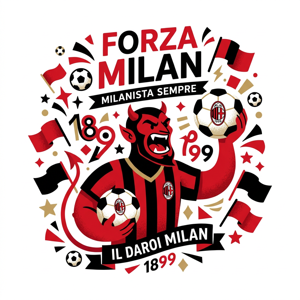 Rossoneri Djævel Fodbold Toppers Drinktoppers 6 stk Ø8 cm