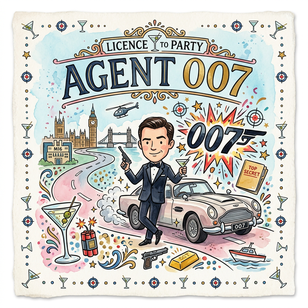 Agent 007 Fest Toppers Drinktoppers 6 stk Ø8 cm