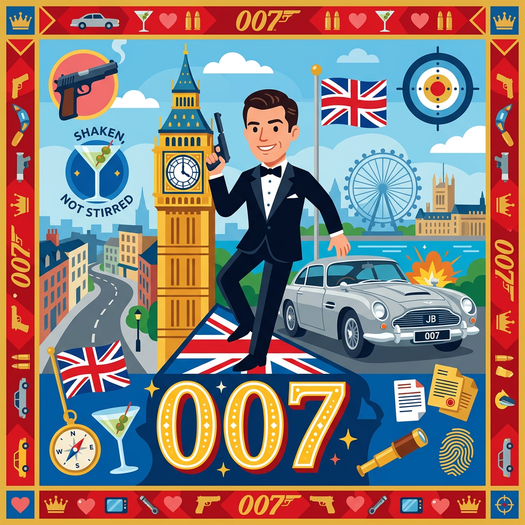 Agent 007 London Eventyr Toppers Drinktoppers 6 stk Ø8 cm