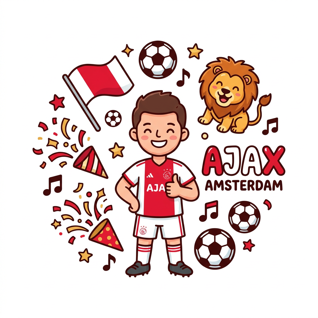 Ajax Fodboldfest Toppers Drinktoppers 6 stk Ø8 cm