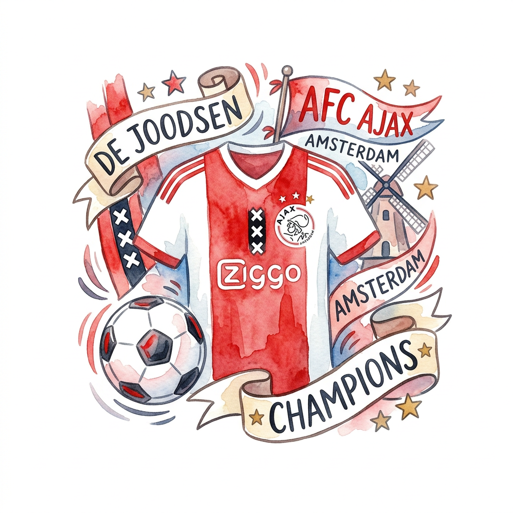 Ajax Klubbens Mestere Toppers Drinktoppers 6 stk Ø8 cm