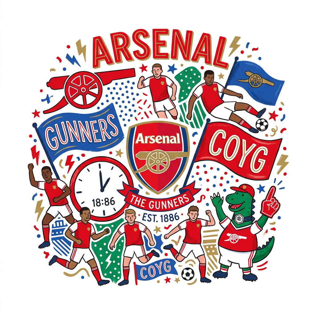 Arsenal Fanklubb Fest Toppers Drinktoppers 6 stk Ø8 cm