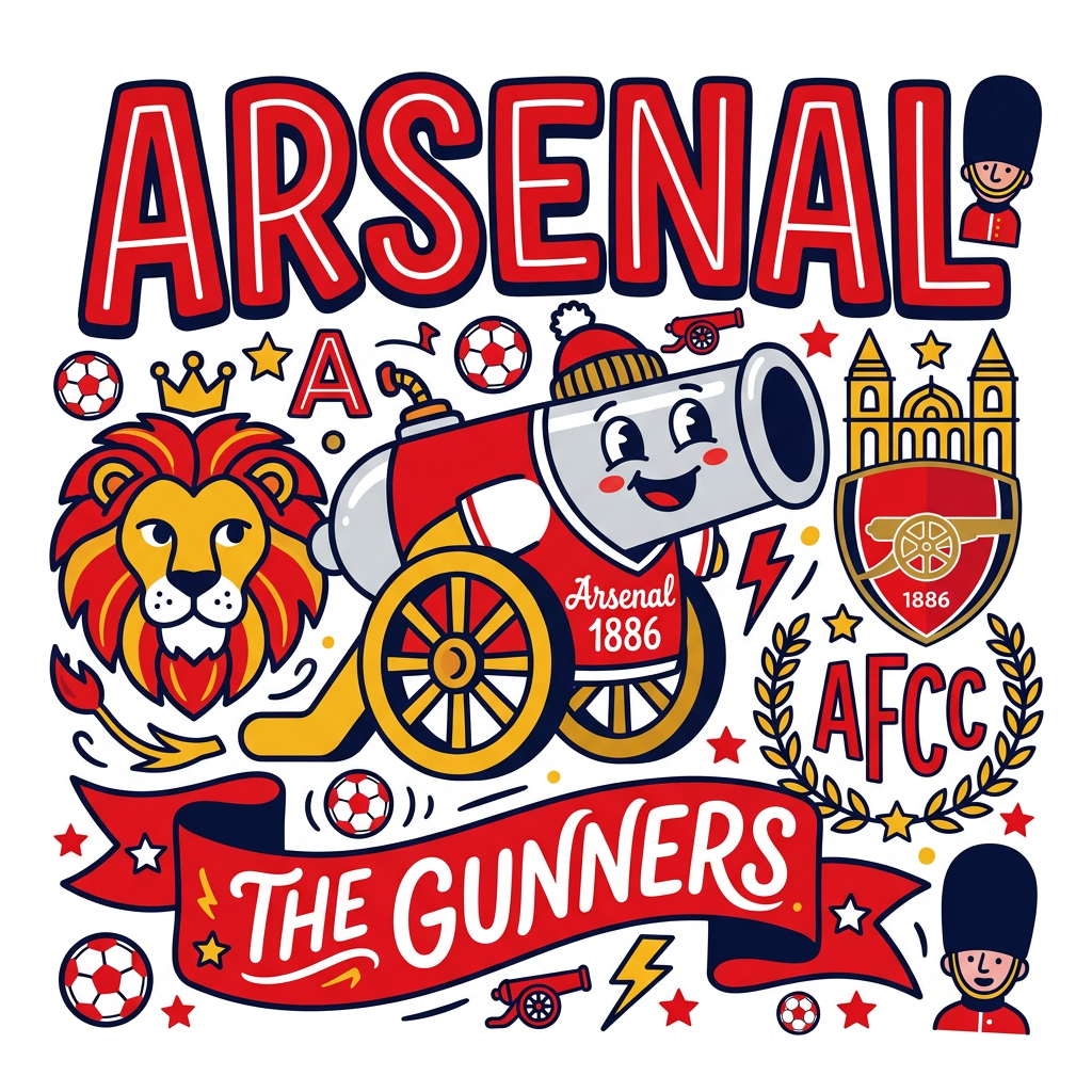 Arsenal Gunners Kanon Toppers Drinktoppers 6 stk Ø8 cm