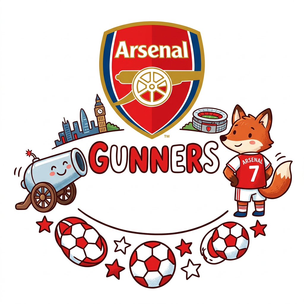 Arsenal Gunners maskot Toppers Drinktoppers 6 stk Ø8 cm