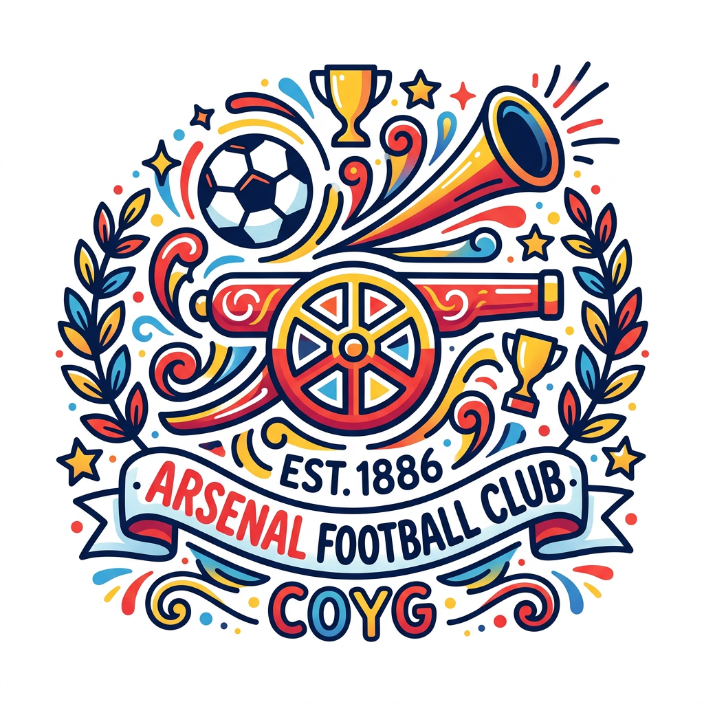 Arsenal Emblem Fodbold Toppers Drinktoppers 6 stk Ø8 cm