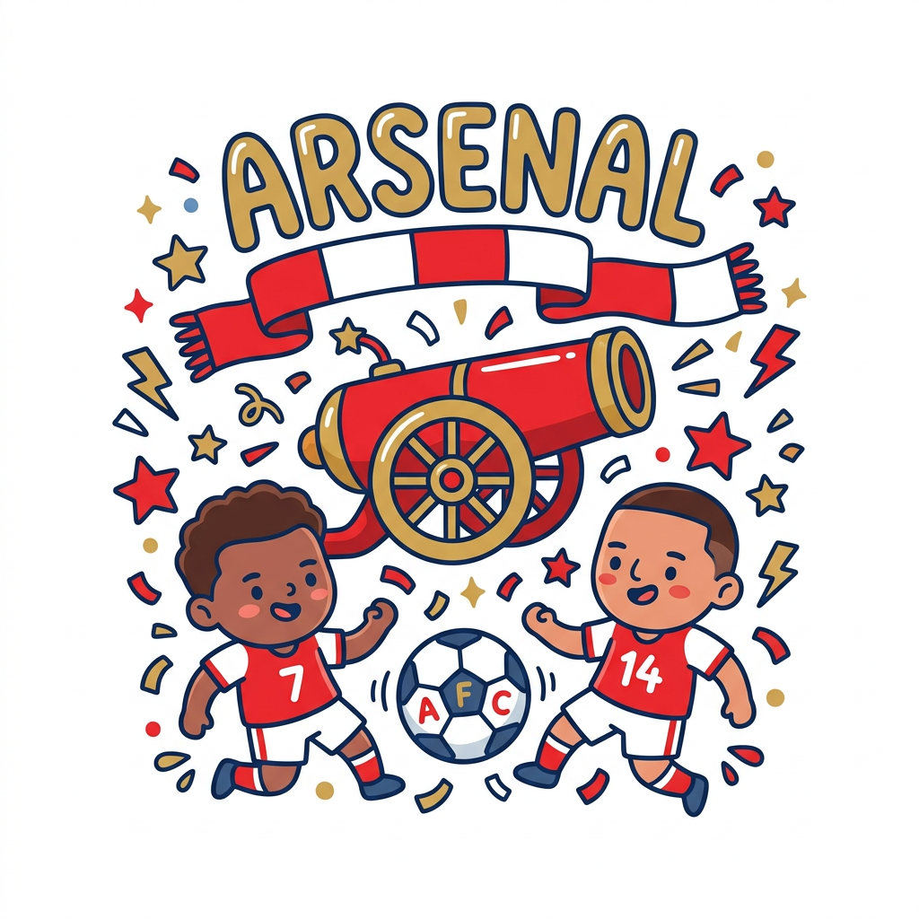 Arsenal Kanon Fodbold Toppers Drinktoppers 6 stk Ø8 cm