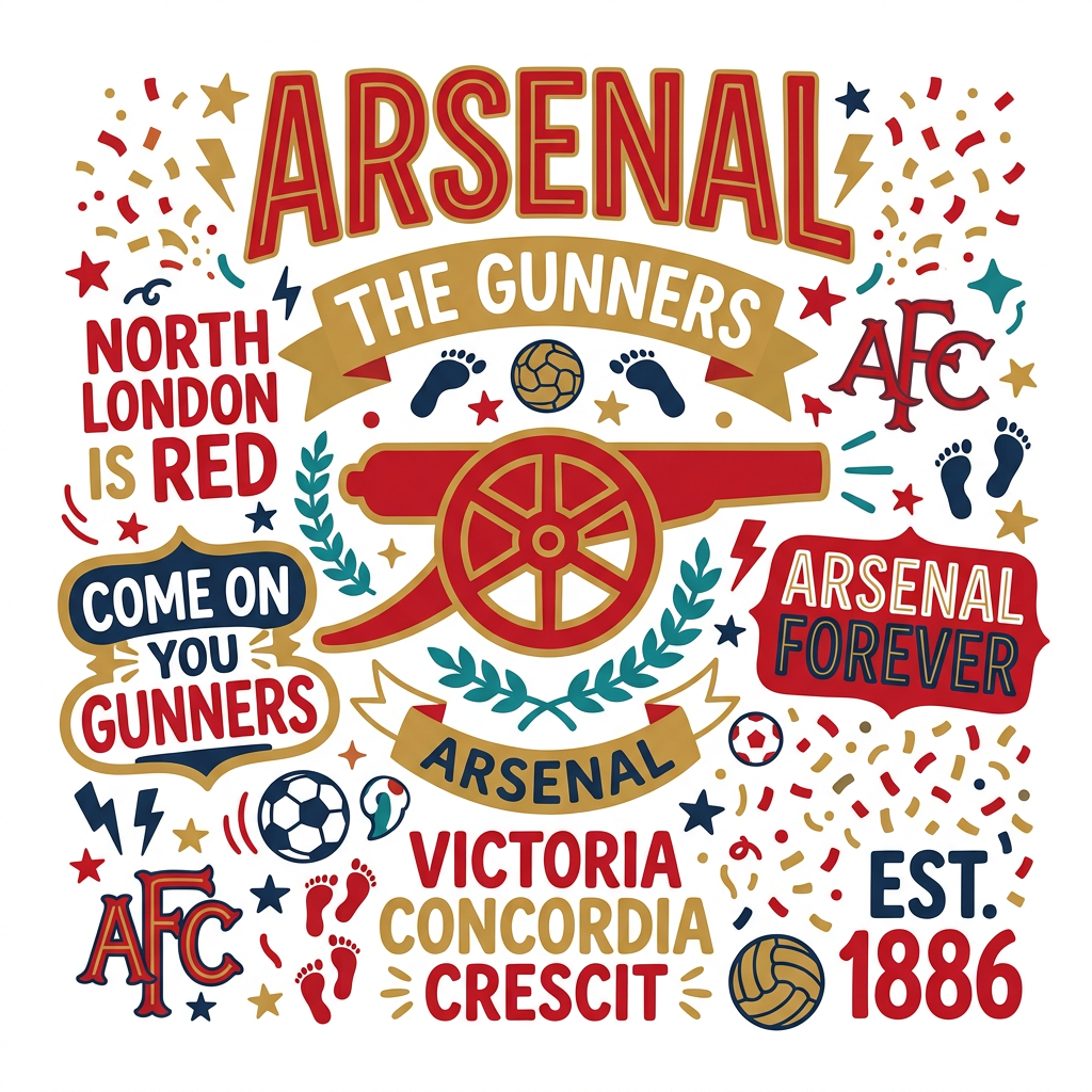 Arsenal Fanplakat Toppers Drinktoppers 6 stk Ø8 cm