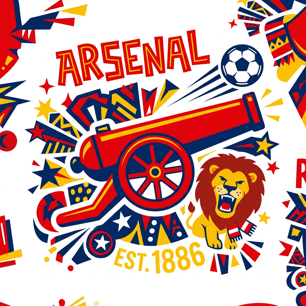 Arsenal Kanon Løve Toppers Drinktoppers 6 stk Ø8 cm