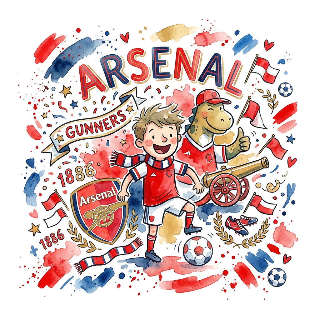Gunners junior fan Toppers Drinktoppers 6 stk Ø8 cm