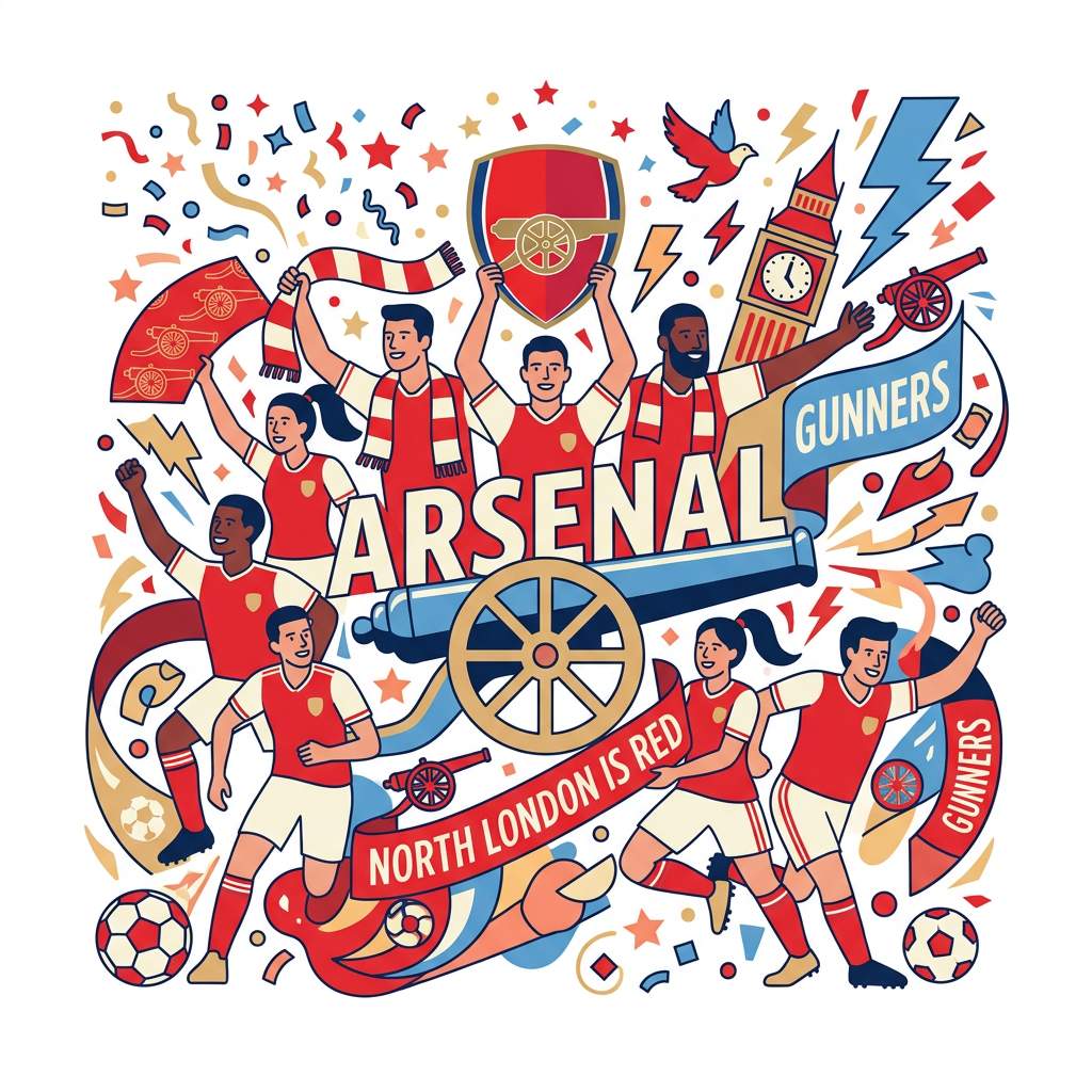 Gunners Arsenal Fest Toppers Drinktoppers 6 stk Ø8 cm