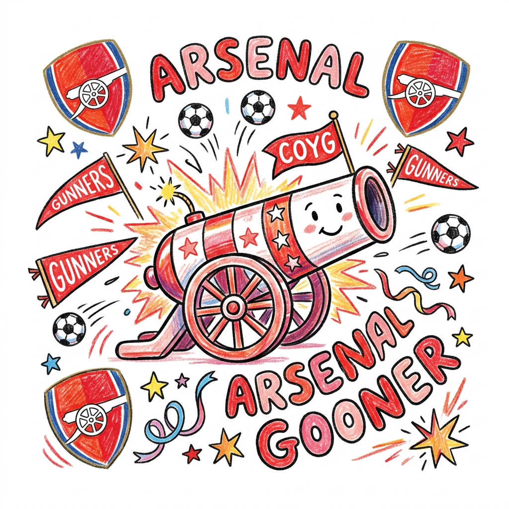 Arsenal Gooner Kanon Toppers Drinktoppers 6 stk Ø8 cm