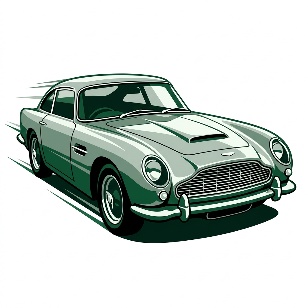 Klassisk DB5 Coupe Toppers Drinktoppers 6 stk Ø8 cm