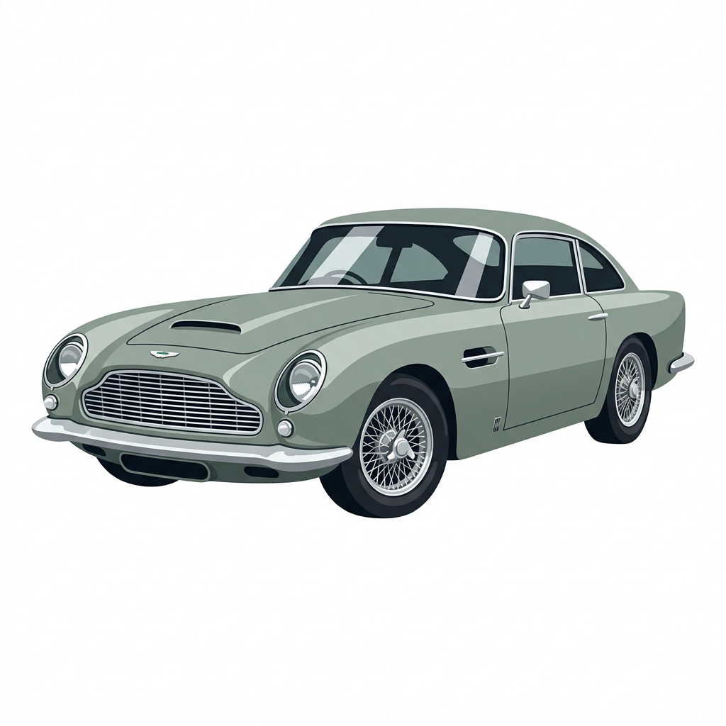 Klassisk Aston Martin Coupe Toppers Drinktoppers 6 stk Ø8 cm