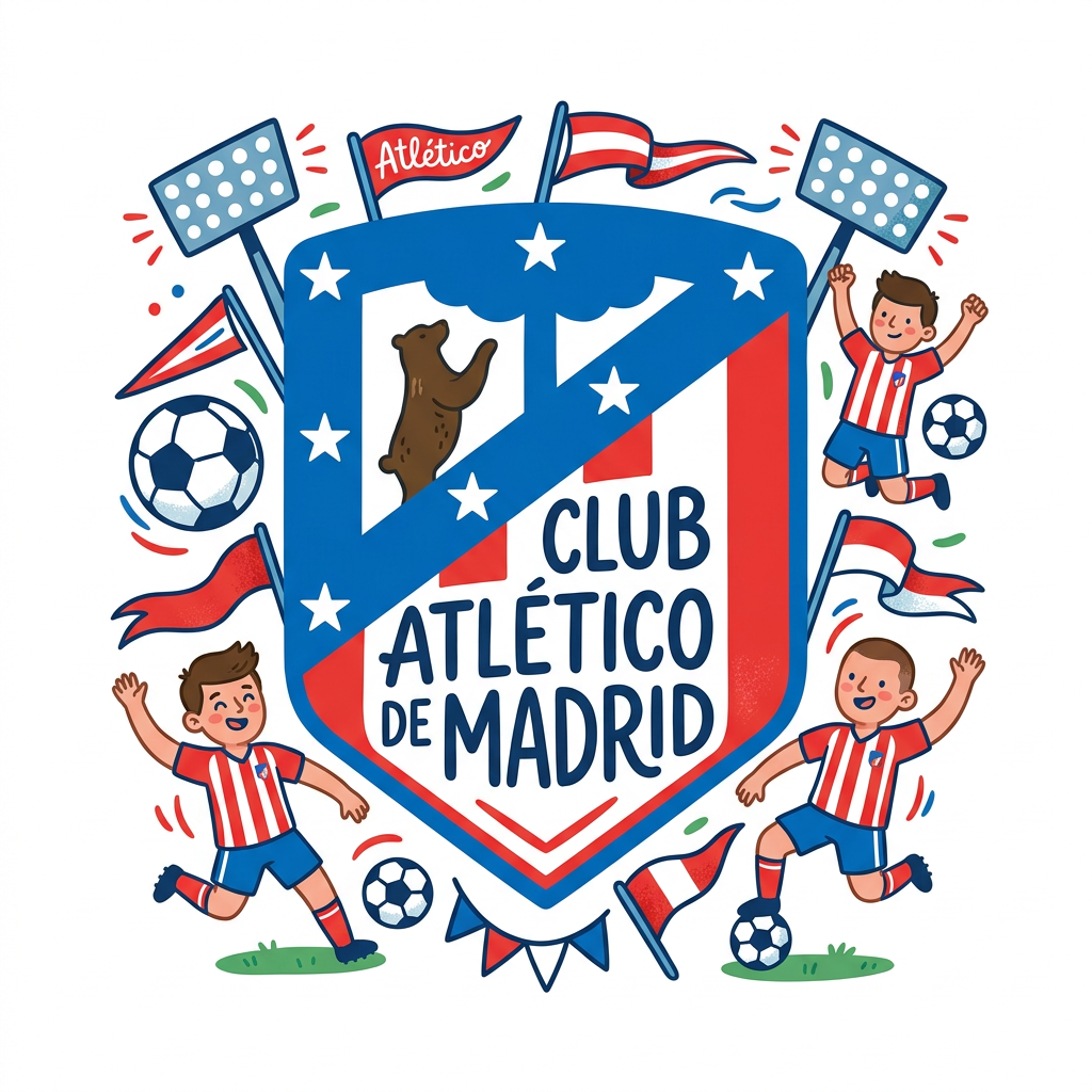 Atlético Superfans Toppers Drinktoppers 6 stk Ø8 cm