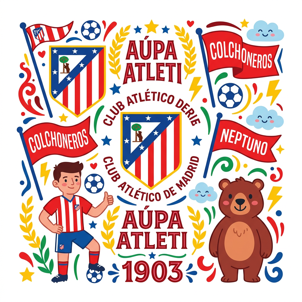 Atlético Hyldest Collage Toppers Drinktoppers 6 stk Ø8 cm