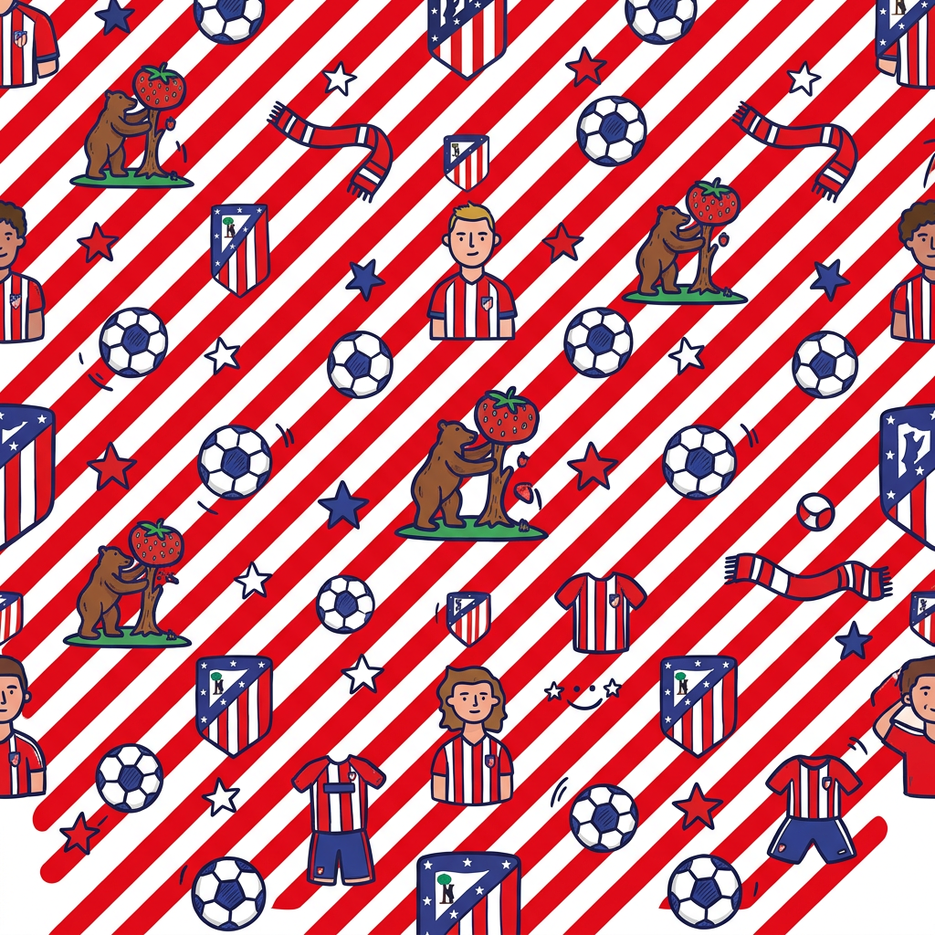 Atlético Fan Mønster Toppers Drinktoppers 6 stk Ø8 cm