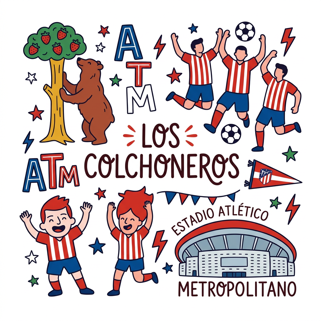 Atletico Fan Fest Toppers Drinktoppers 6 stk Ø8 cm