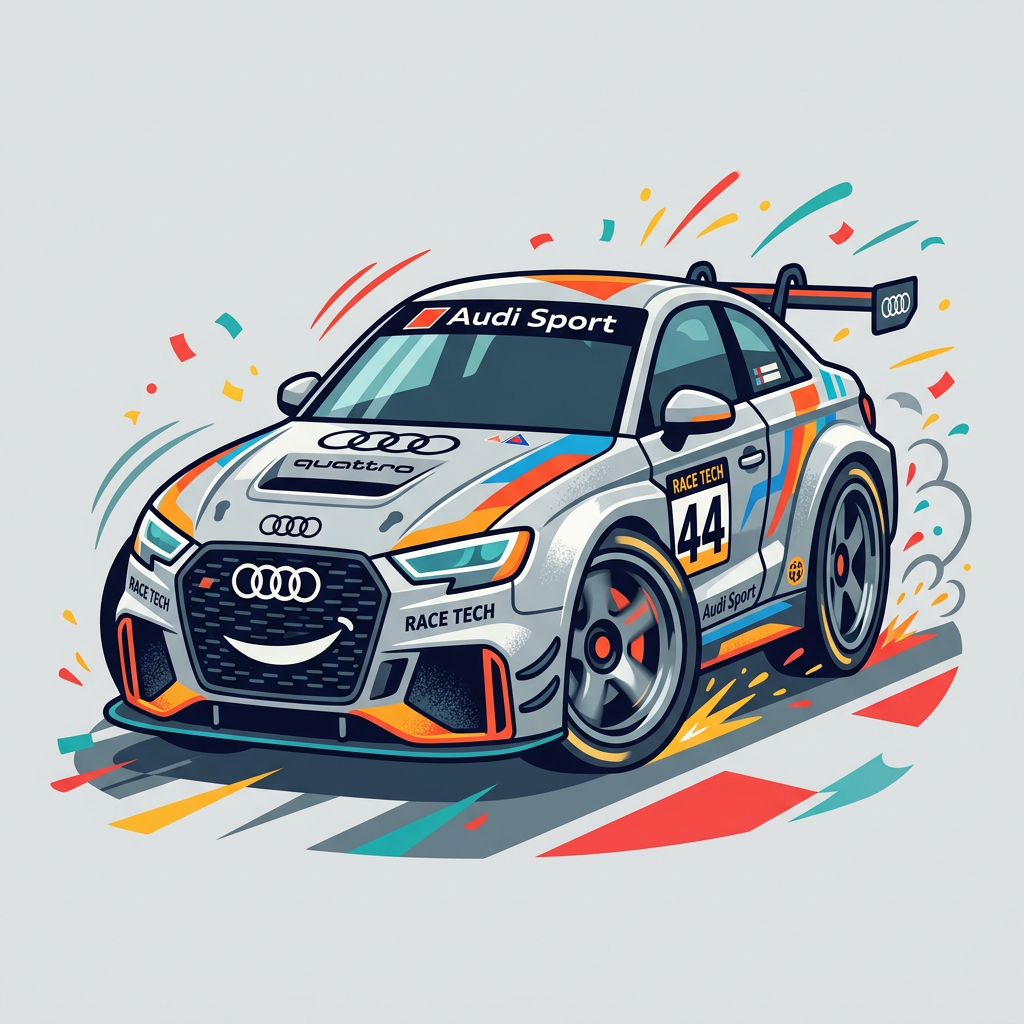 Sølv Audi Race Toppers Drinktoppers 6 stk Ø8 cm