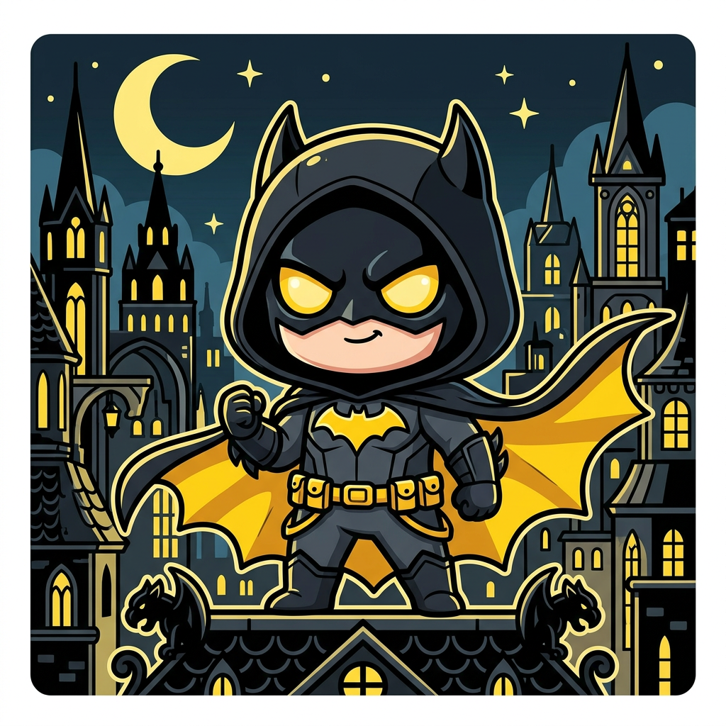 Mini Batman Nattevagt Toppers Drinktoppers 6 stk Ø8 cm