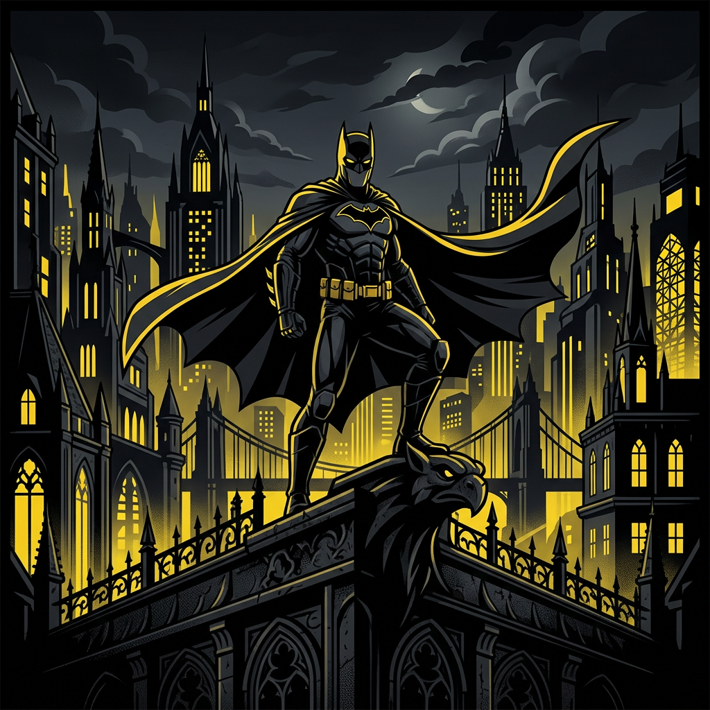 Batman over Gotham Toppers Drinktoppers 6 stk Ø8 cm