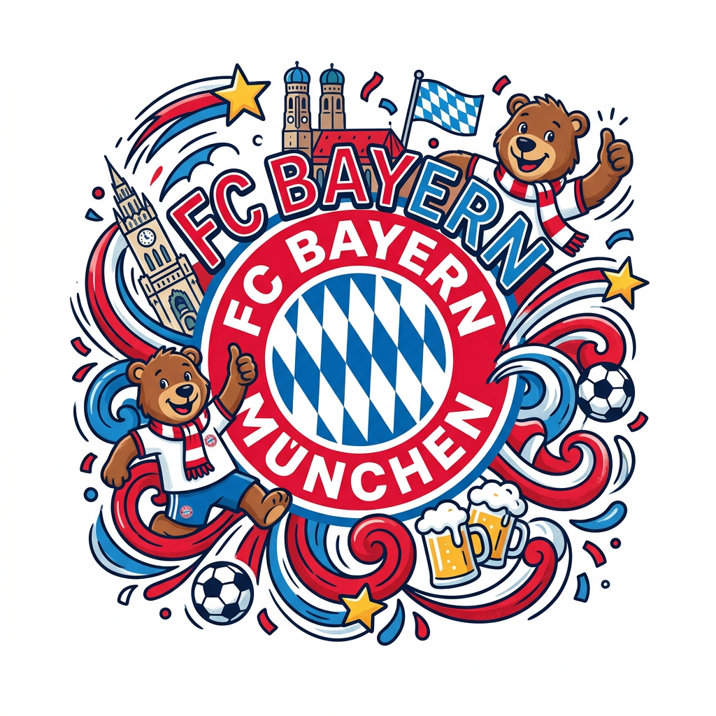 Bayern München Bearbejde Toppers Drinktoppers 6 stk Ø8 cm