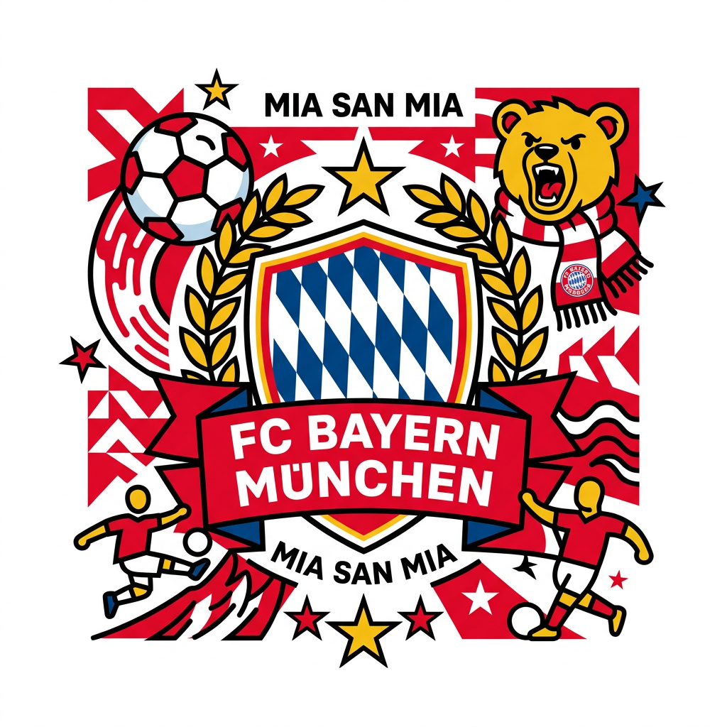 Bayern Bold Grafik Toppers Drinktoppers 6 stk Ø8 cm