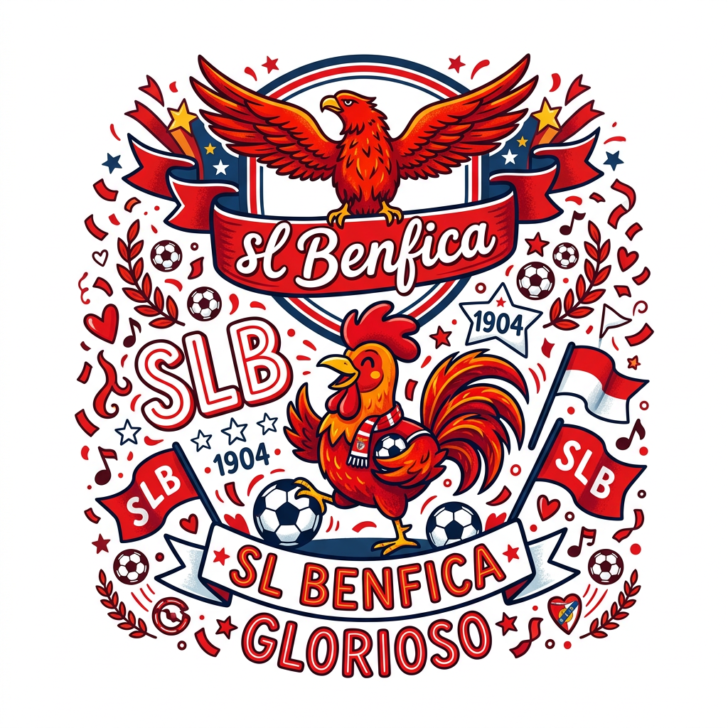 Benfica Fodbold Jubel Toppers Drinktoppers 6 stk Ø8 cm
