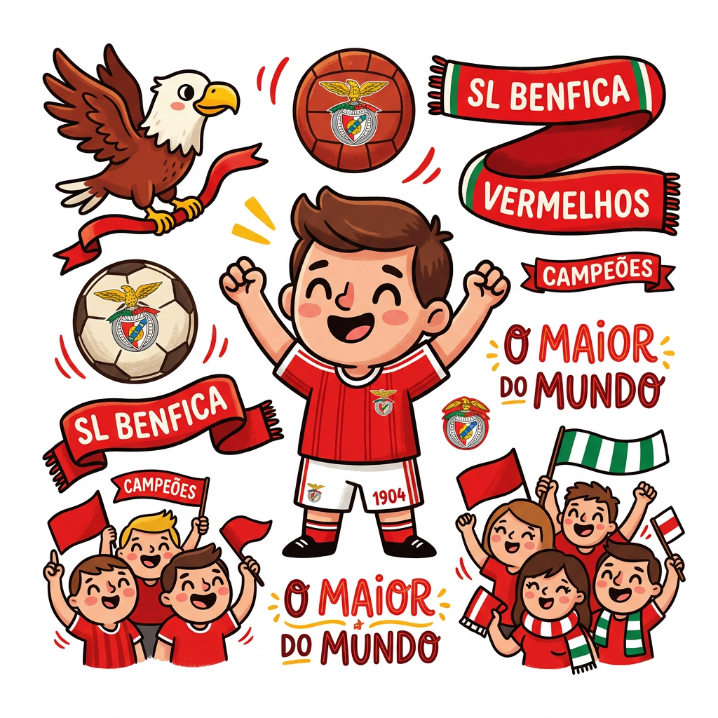 Benfica Fest Sæt Toppers Drinktoppers 6 stk Ø8 cm