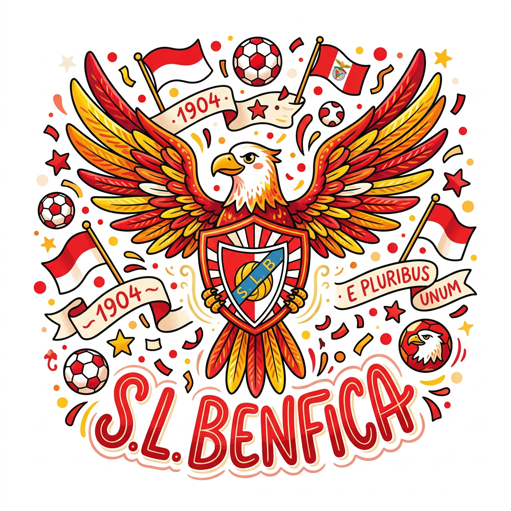 Benfica Ørn Fankunst Toppers Drinktoppers 6 stk Ø8 cm