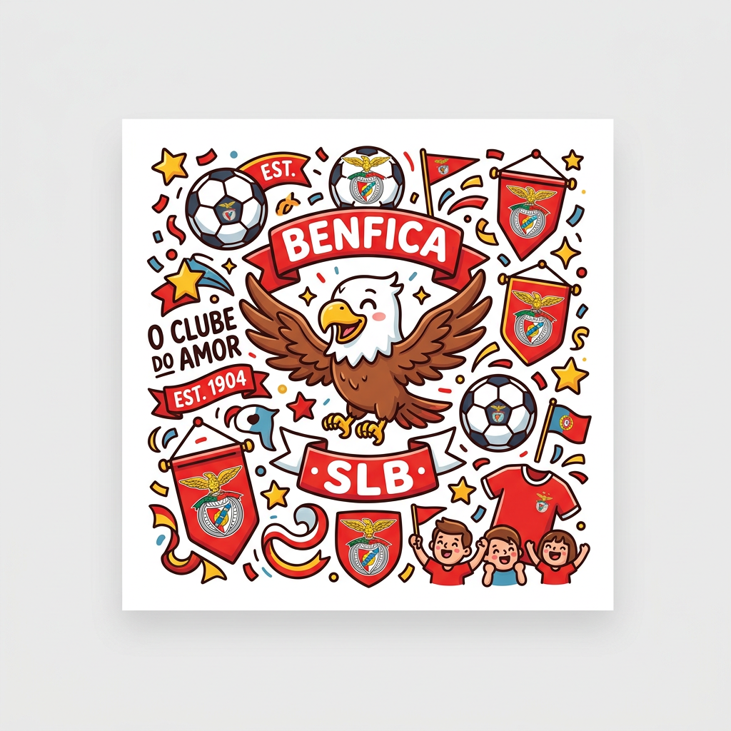 Benfica Fan Fest Toppers Drinktoppers 6 stk Ø8 cm