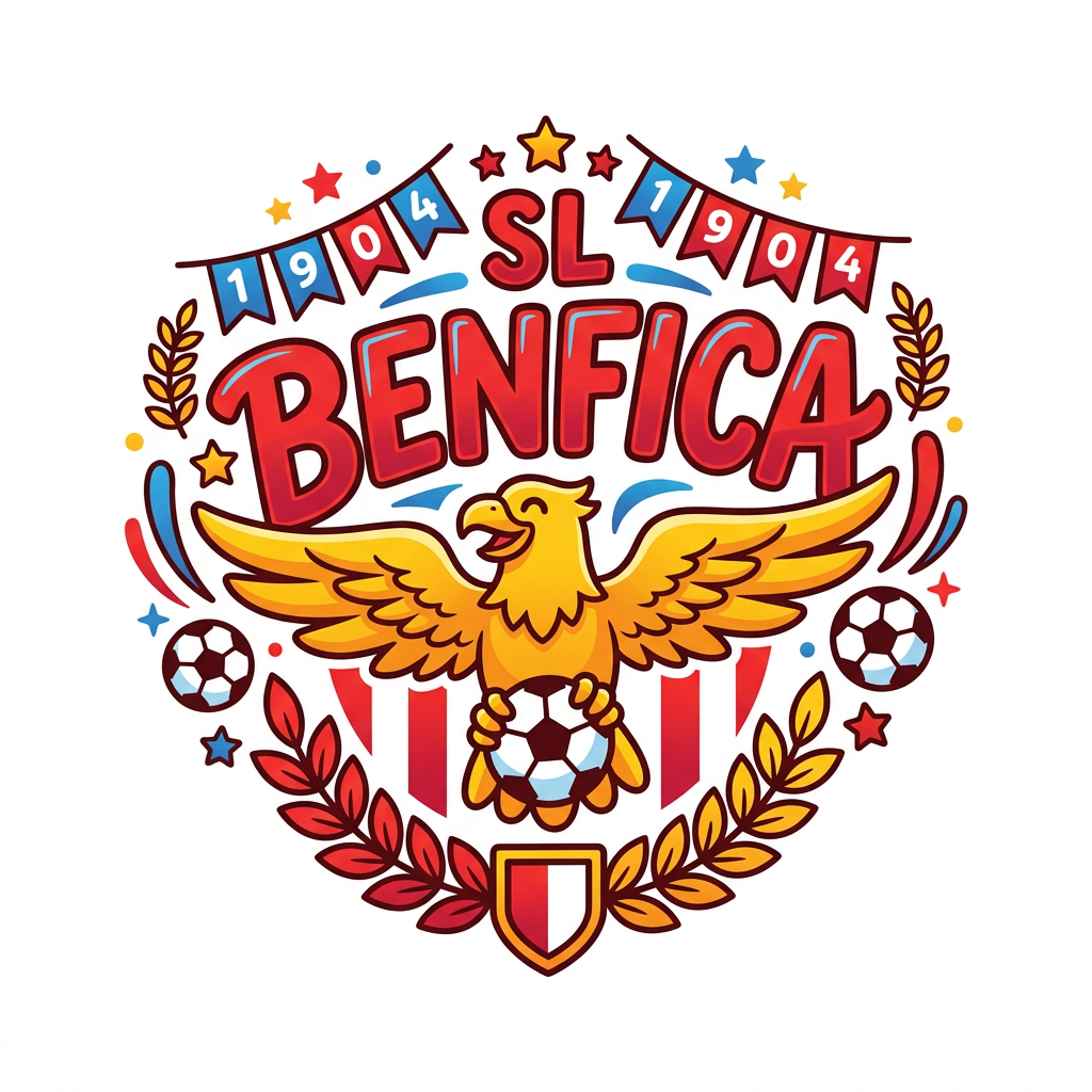 Benfica Ørn Fodbold Toppers Drinktoppers 6 stk Ø8 cm