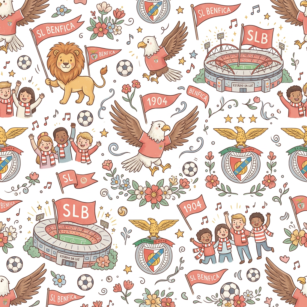 Benfica Fodboldmønster Toppers Drinktoppers 6 stk Ø8 cm