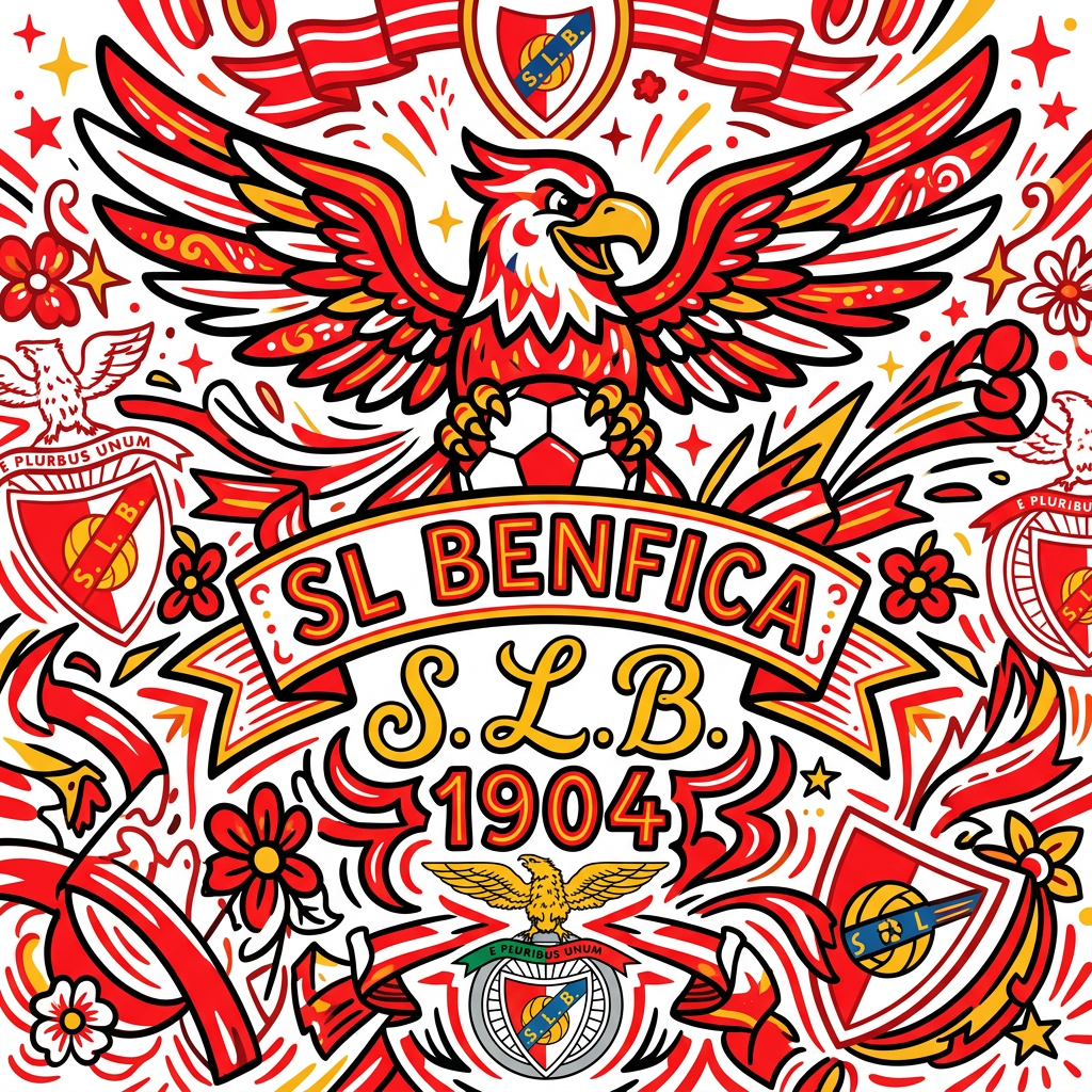 Ørn Benfica Fodbold Toppers Drinktoppers 6 stk Ø8 cm
