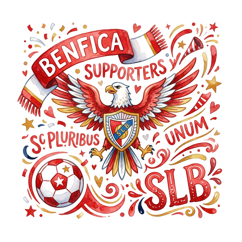 Ørn Supporters Benfica Toppers Drinktoppers 6 stk Ø8 cm