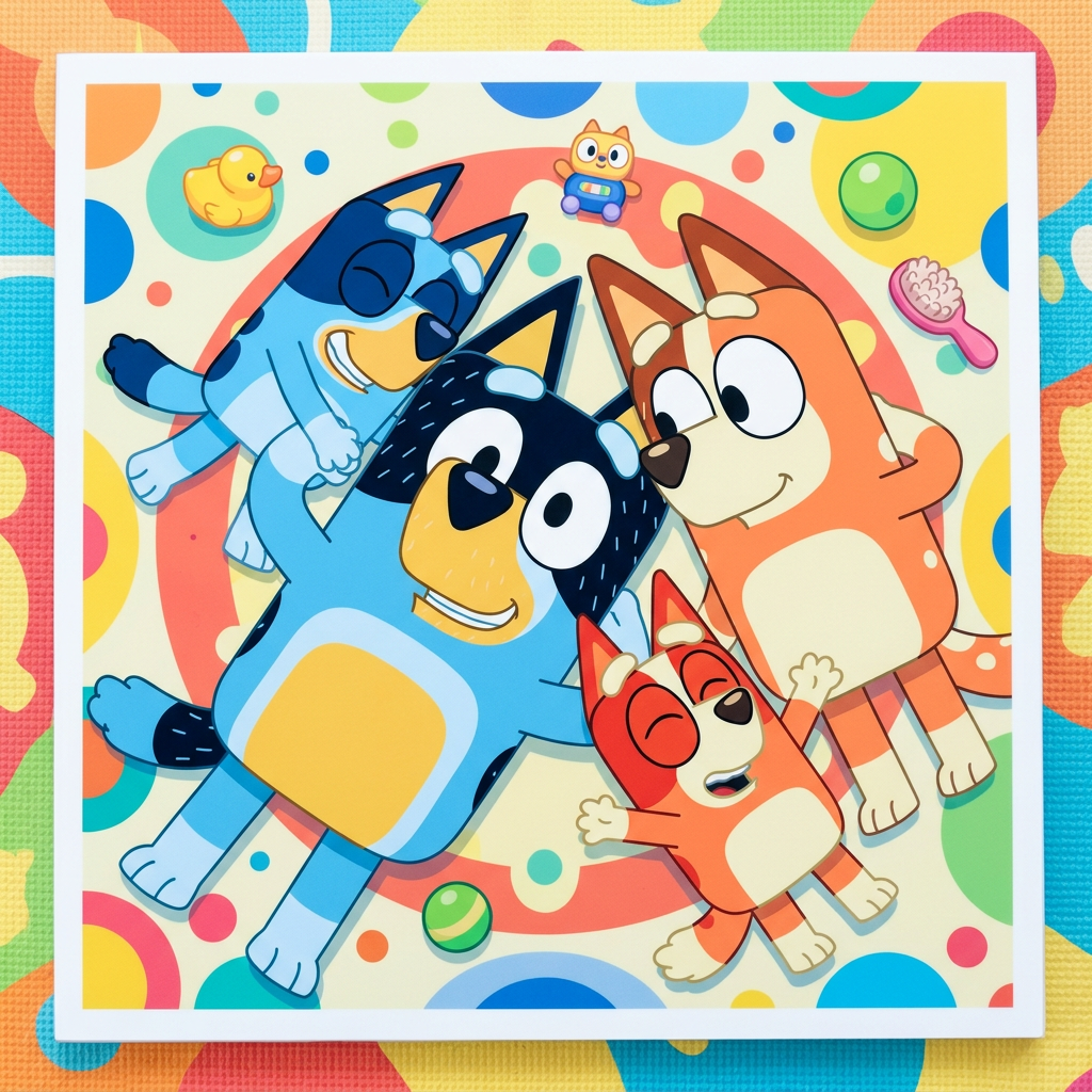 Bluey familie hygge Toppers Drinktoppers 6 stk Ø8 cm