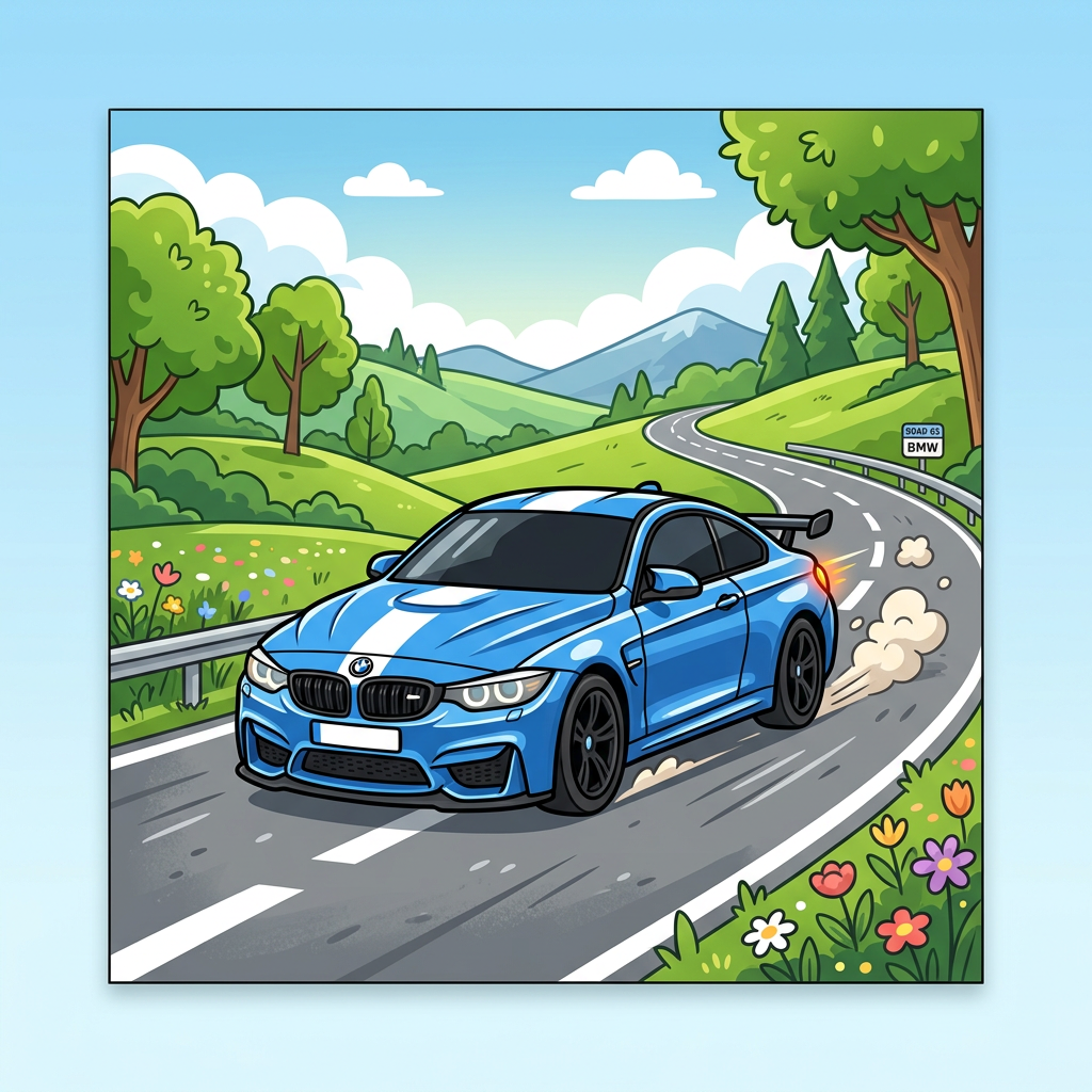 Blå BMW kører Toppers Drinktoppers 6 stk Ø8 cm