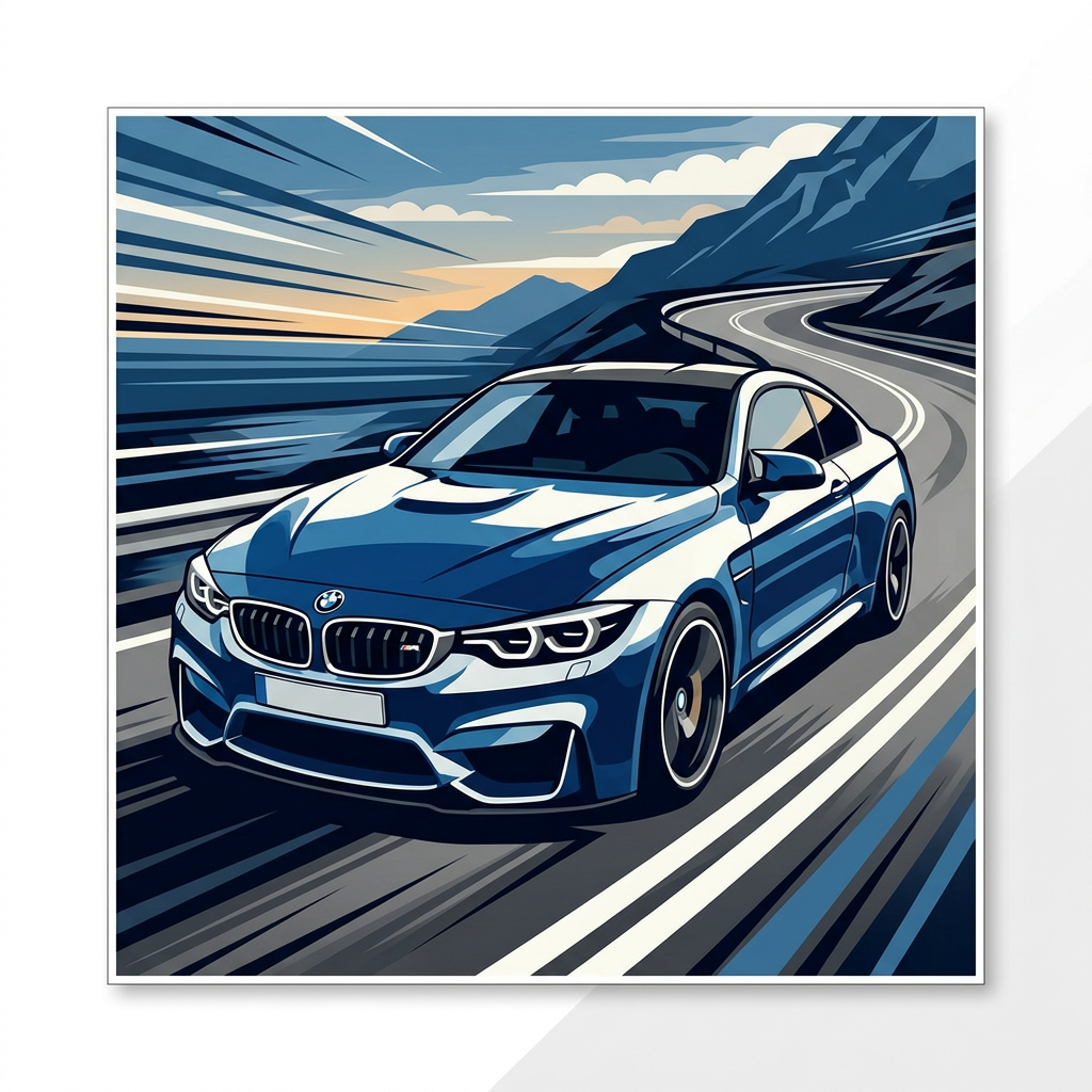 Blå BMW Drøm Toppers Drinktoppers 6 stk Ø8 cm