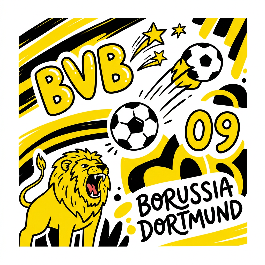 BVB-Løven Hyler Toppers Drinktoppers 6 stk Ø8 cm