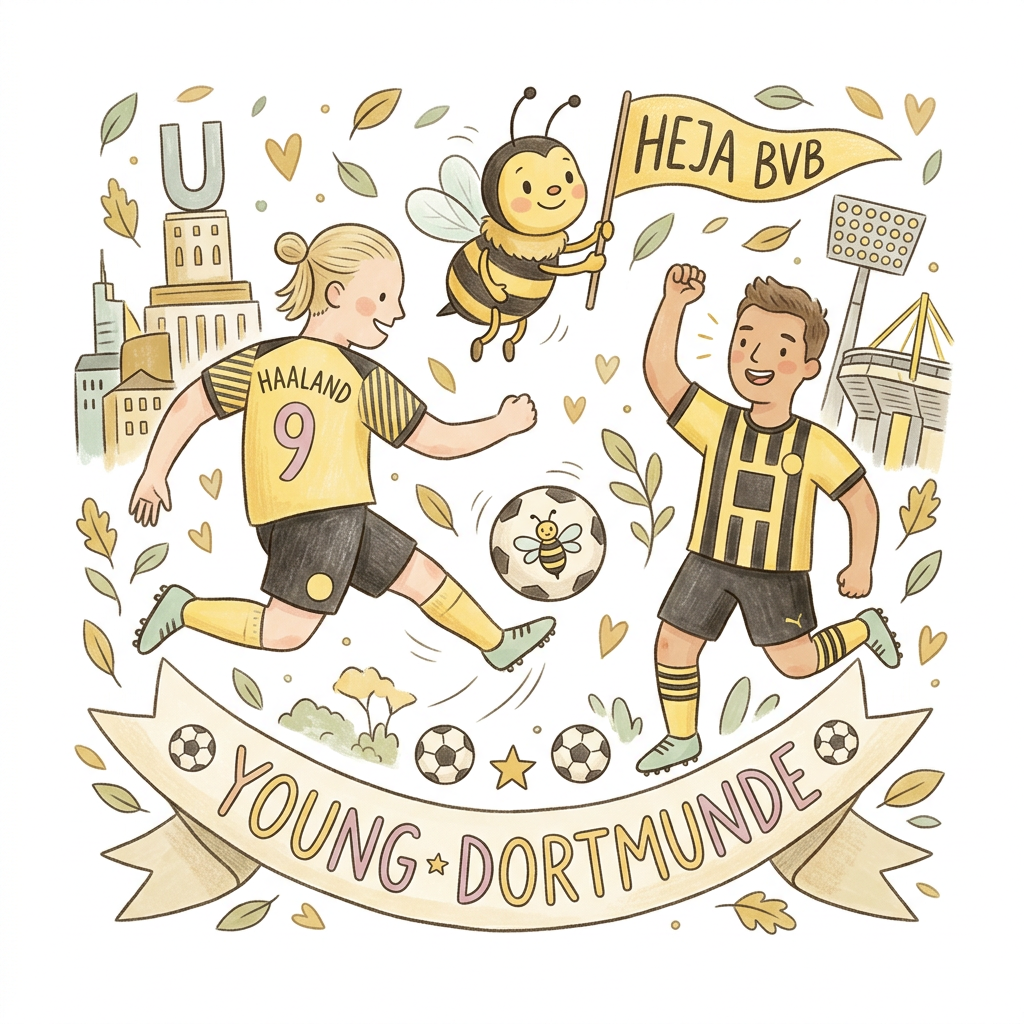 Heja BVB Ungdomsfodbold Toppers Drinktoppers 6 stk Ø8 cm