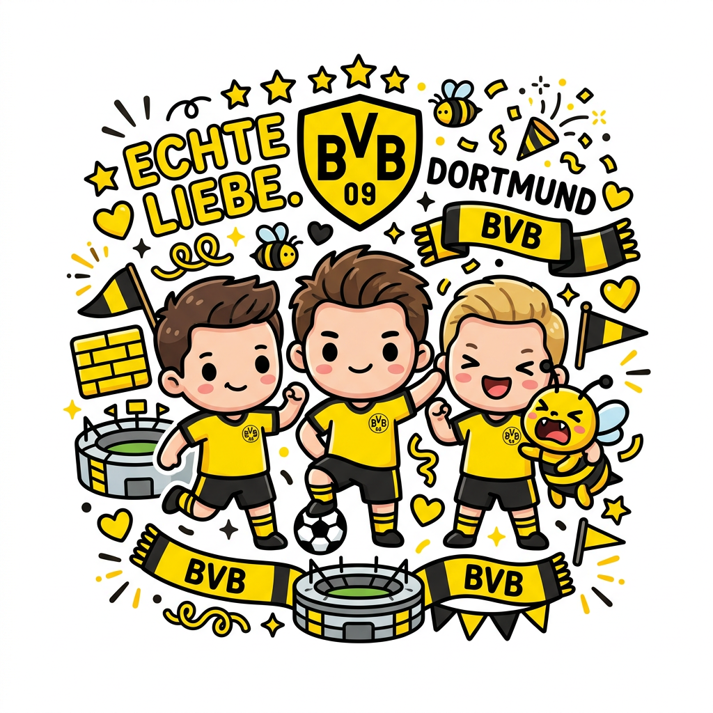 BVB Tegnespil Glæde Toppers Drinktoppers 6 stk Ø8 cm