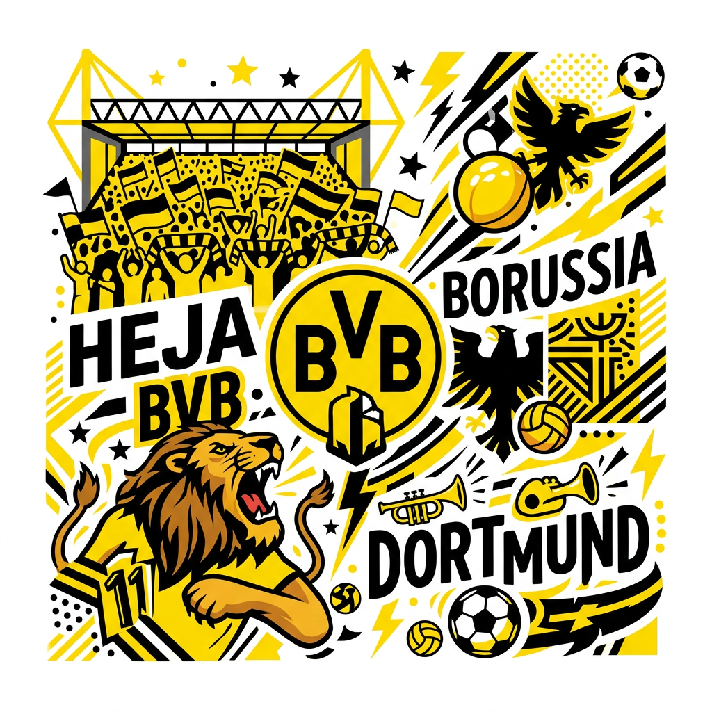 Heja BVB Løve Toppers Drinktoppers 6 stk Ø8 cm