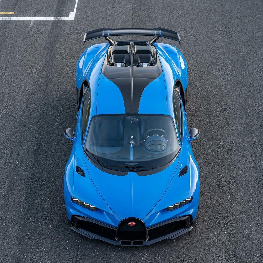 Blå Bugatti Racer 2 Toppers Drinktoppers 6 stk Ø8 cm