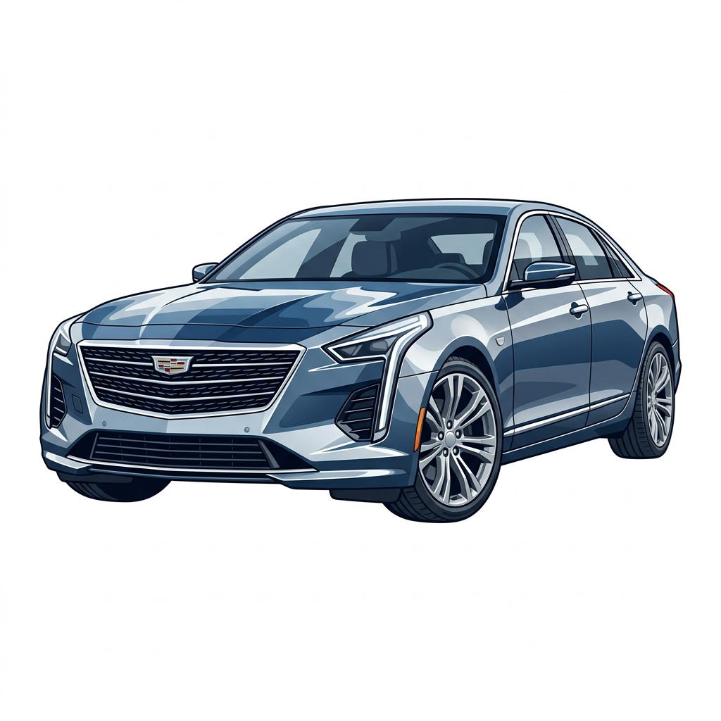 Blå Cadillac Luksus Toppers Drinktoppers 6 stk Ø8 cm
