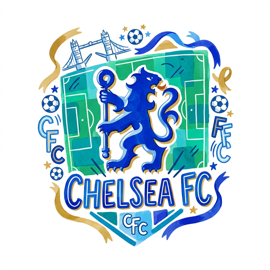 Chelsea Emblem Fodbold Stadion Toppers Drinktoppers 6 stk Ø8 cm